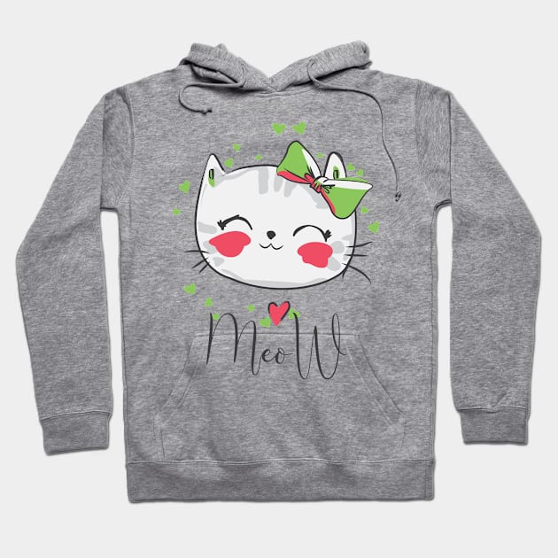 Cute cat drawing Hoodie by playmanko